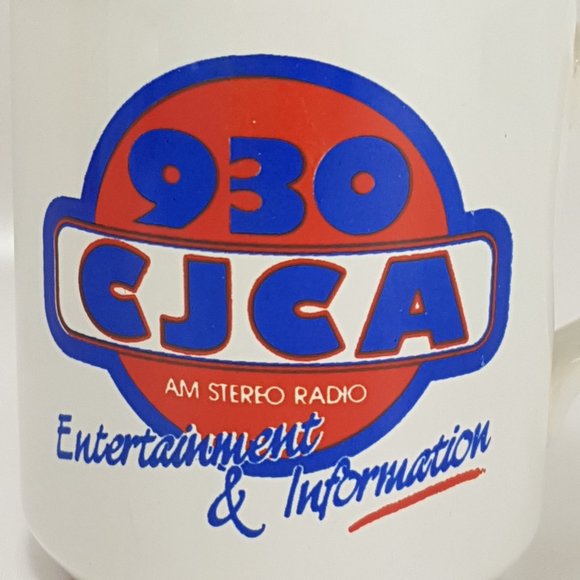 Vintage 930 CJCA Radio Mug Teacup Edmonton Alberta Broadcaster Collectible Retro - Picture 2 of 16